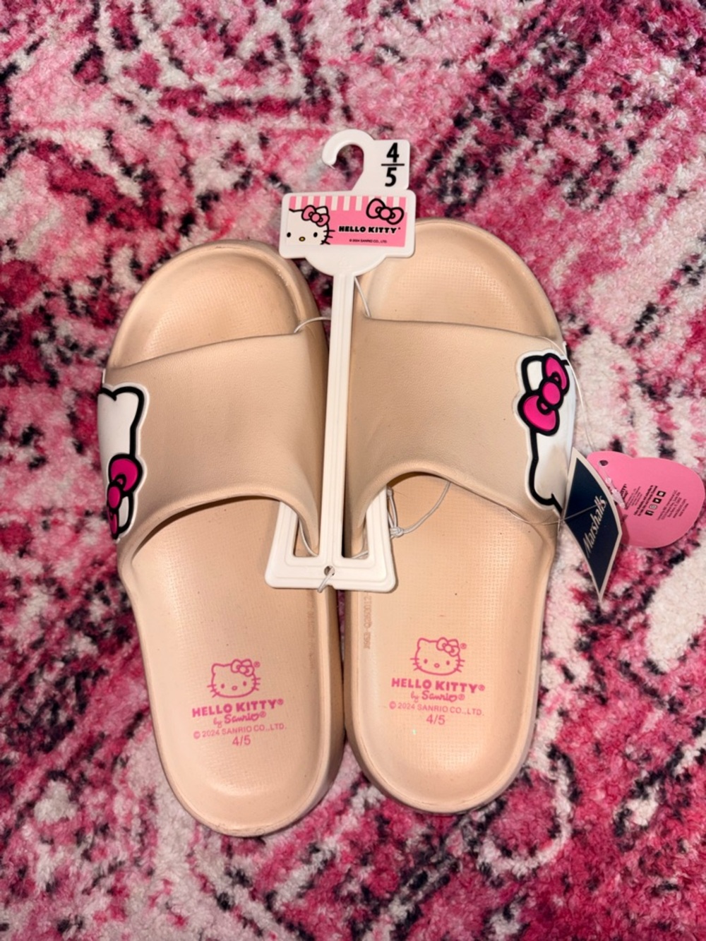 Hello Kitty Blush Pink Slip-On Slide Sandals for Kids